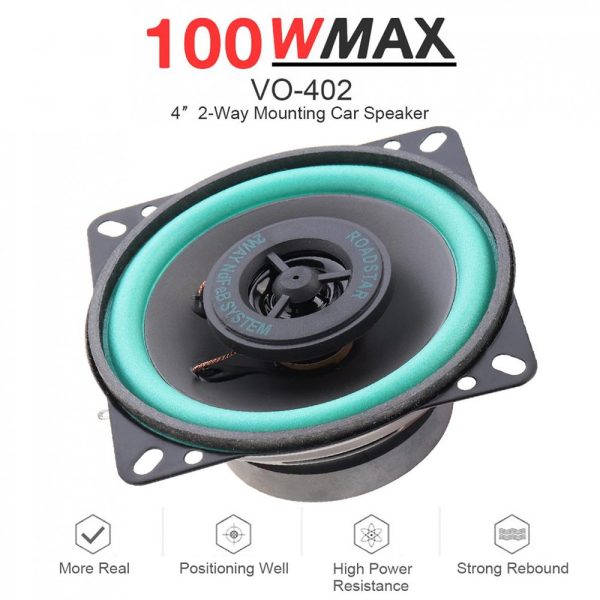 TaffSTUDIO Roadstar Speaker Coaxial Mobil HiFi 4 Inch 100W 1 PCS - VO-402