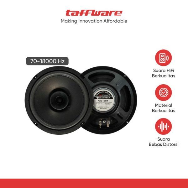 TaffSTUDIO Roadstar Speaker Subwoofer Mobil HiFi 6.5 Inch 160W 1 PCS - VO-601