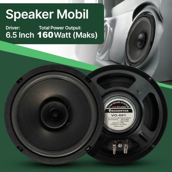 TaffSTUDIO Roadstar Speaker Subwoofer Mobil HiFi 6.5 Inch 160W 1 PCS - VO-601