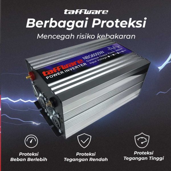 Taffware Power Inverter Mobil Pure Sine Wave DC 60V to AC 220V 6000W - NBQ6000W