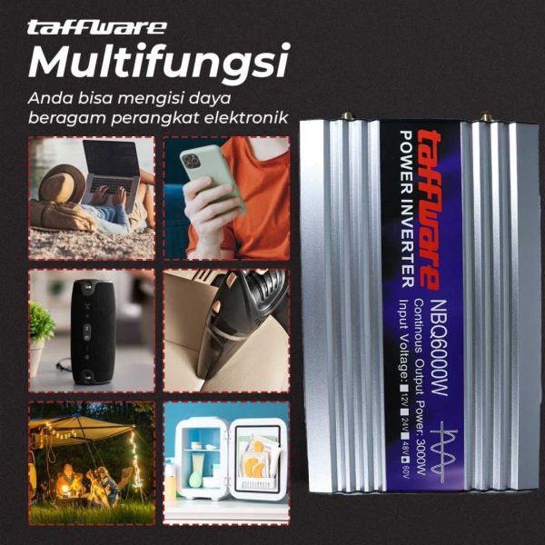 Taffware Power Inverter Mobil Pure Sine Wave DC 60V to AC 220V 6000W - NBQ6000W