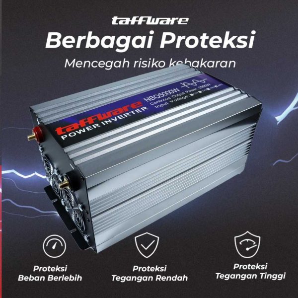 Taffware Power Inverter Mobil Pure Sine Wave DC 60V to AC 220V 5000W - NBQ5000W