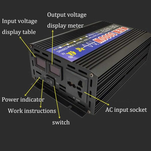 Taffware Power Inverter Mobil Pure Sine Wave DC 60V to AC 220V 4000W - NBQ4000W