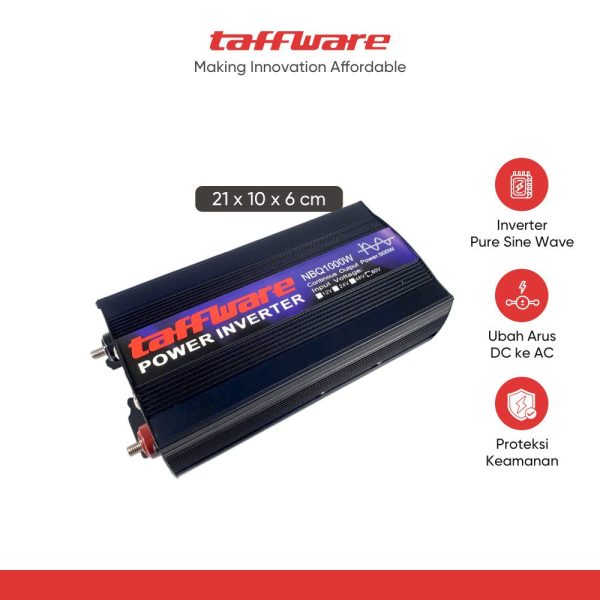 Taffware Power Inverter Mobil Pure Sine Wave DC 60V to AC 220V 1000W - NBQ1000W