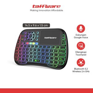 Taffware Keyboard Mini Touchpad Air Mouse IR Learning 2.4GHz Bluetooth - M9