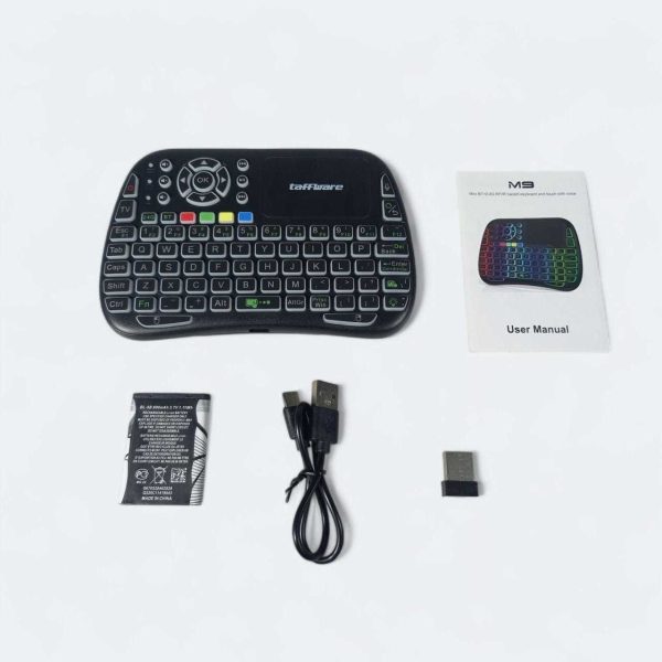 Taffware Keyboard Mini Touchpad Air Mouse IR Learning 2.4GHz Bluetooth - M9