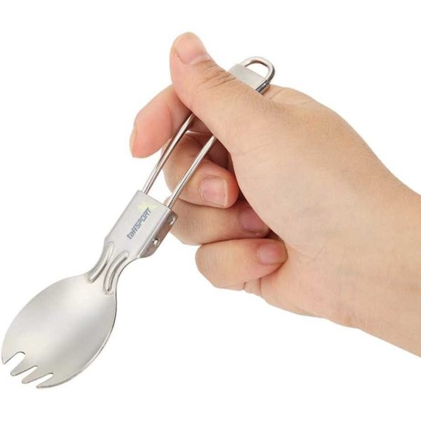 TaffSPORT Foldable Spoon Fork Sendok Garpu Lipat Stainless Steel - SVGF2