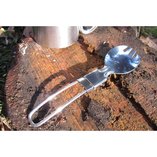 TaffSPORT Foldable Spoon Fork Sendok Garpu Lipat Stainless Steel - SVGF2