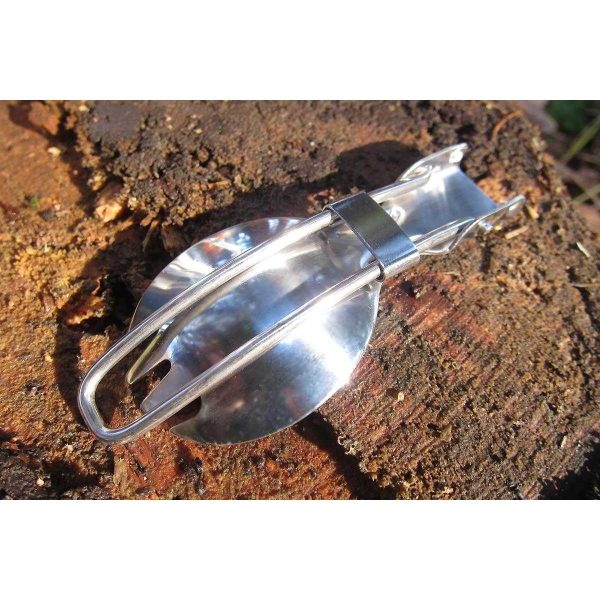 TaffSPORT Foldable Spoon Fork Sendok Garpu Lipat Stainless Steel - SVGF2