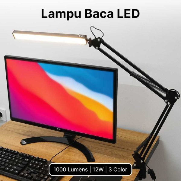 TaffLED Lampu Baca LED Reading Desk Lamp 1000 Lumens 12W 3 Color - FX310