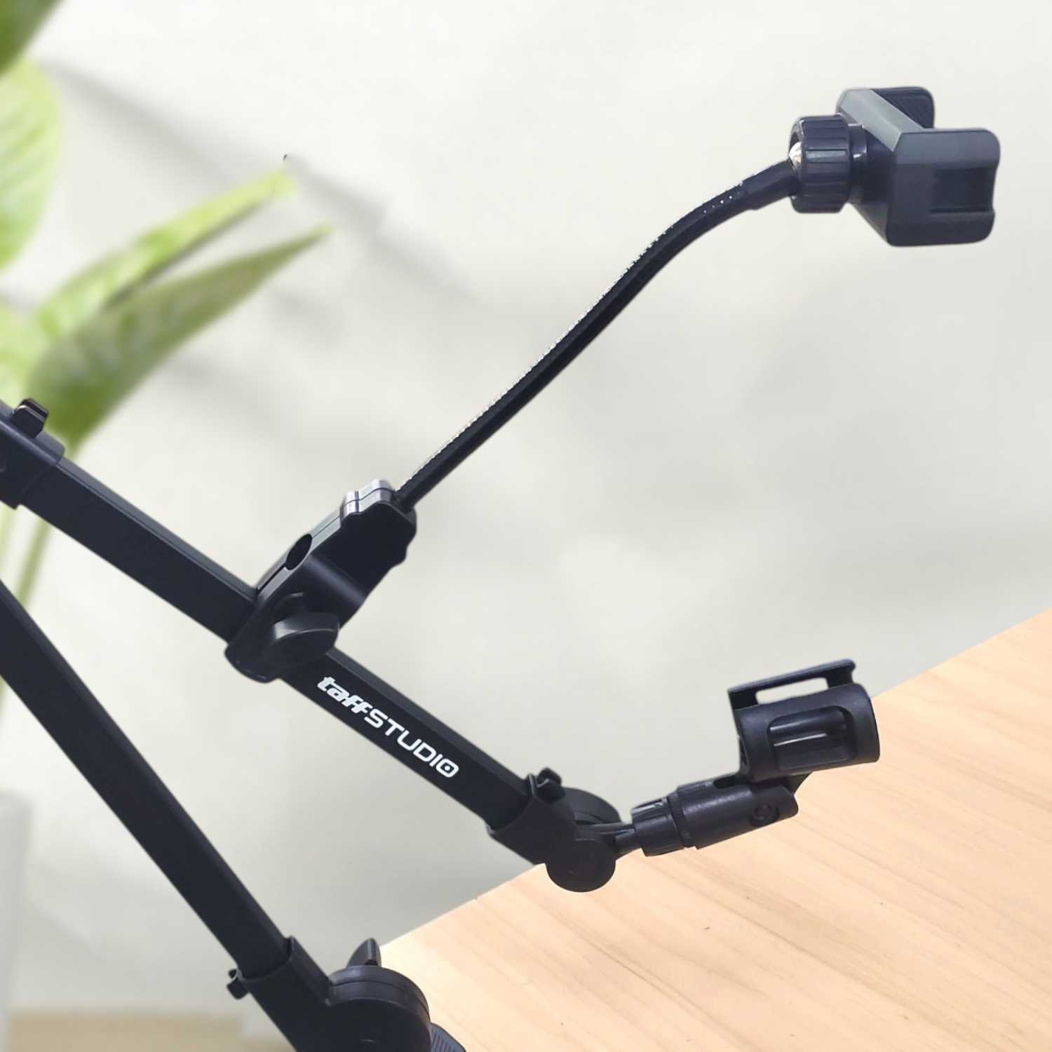 TaffSTUDIO Stand Holder Mikrofon Boom Arm Lazypod with Phone Holder - AK-V7