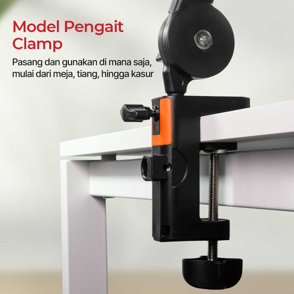 TaffSTUDIO Stand Holder Mikrofon Boom Arm Lazypod with Phone Holder - AK-V7