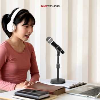 TaffSTUDIO Stand Mikrofon Desktop Disc Microphone Adjustable Height - L3