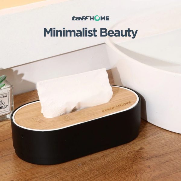 3 TaffHOME Kotak Tisu Kayu Oval Lifting Tissue Box Storage- KE21