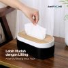 4 TaffHOME Kotak Tisu Kayu Oval Lifting Tissue Box Storage- KE21
