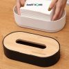 7 TaffHOME Kotak Tisu Kayu Oval Lifting Tissue Box Storage- KE21