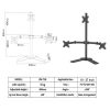 Taffware Bracket TV Table Stand Triple Monitor VESA 100x100 10-27 Inch - KM-T3B