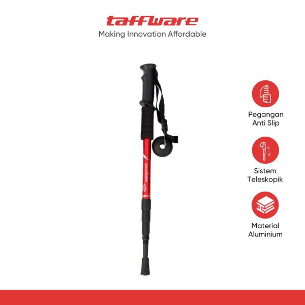 TaffSPORT Tongkat Hiking Trekking Pole Telescopic Aluminium 4 Section - X-110