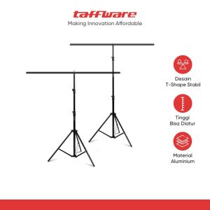 TaffSTUDIO Bracket Stand Backdrop Foto Studio T-Shape with 2 Clip - M138