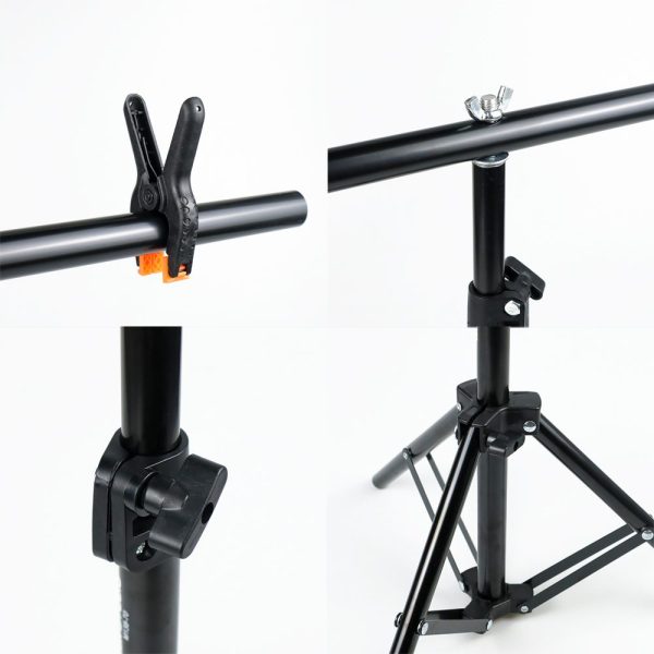 TaffSTUDIO Bracket Stand Backdrop Foto Studio T-Shape with 2 Clip - M138