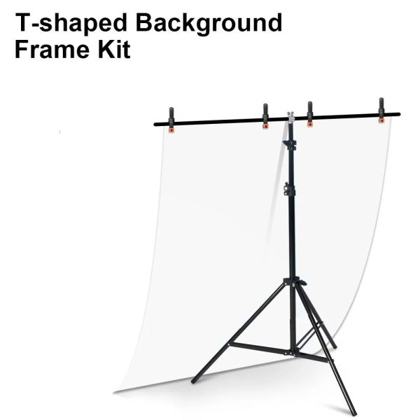 TaffSTUDIO Bracket Stand Backdrop Foto Studio T-Shape with 2 Clip - M138