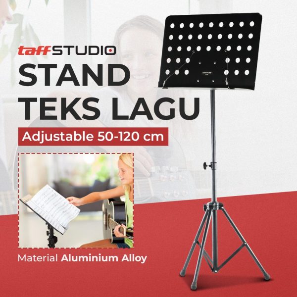 TaffSTUDIO Stand Teks Lagu Partitur Sheet Musik 180 Derajat Adjustable - FL-05R