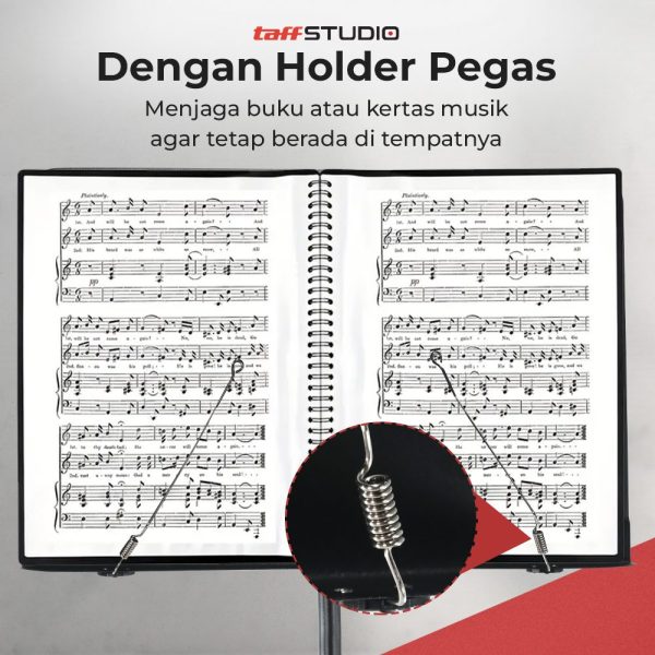 TaffSTUDIO Stand Teks Lagu Partitur Sheet Musik 180 Derajat Adjustable - FL-05R