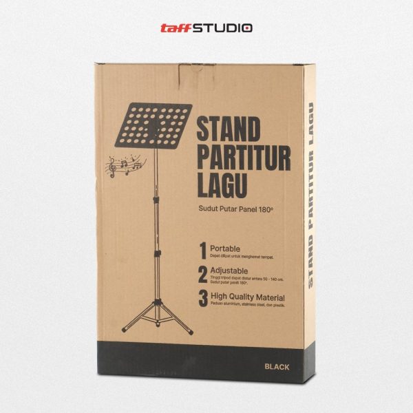 TaffSTUDIO Stand Teks Lagu Partitur Sheet Musik 180 Derajat Adjustable - FL-05R