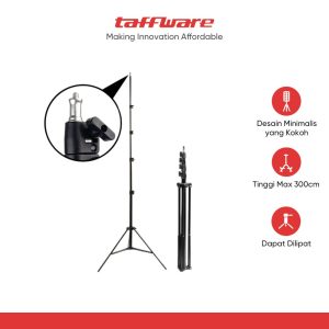TaffSTUDIO Portable Tripod Light Stand 1/4 Thread 5 Section 300cm - SN453