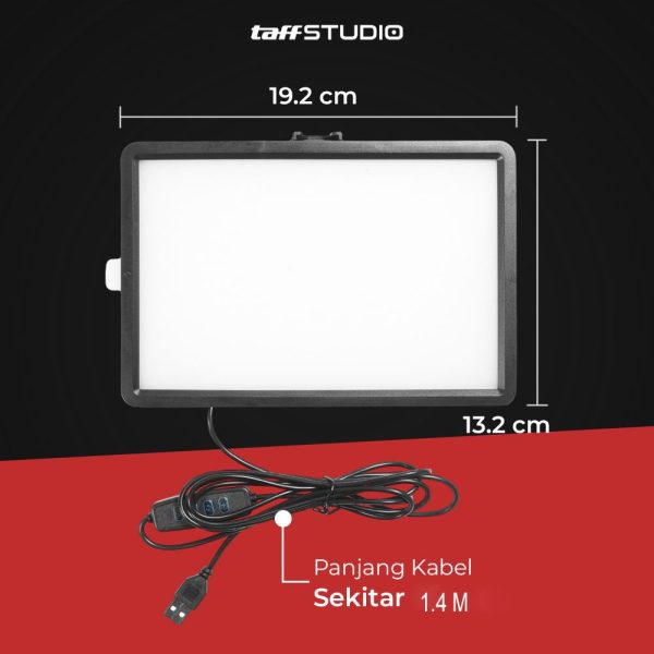 TaffSTUDIO Lampu Kamera Studio LED Portable Flat Fill Light 8 Inch - LPL-02