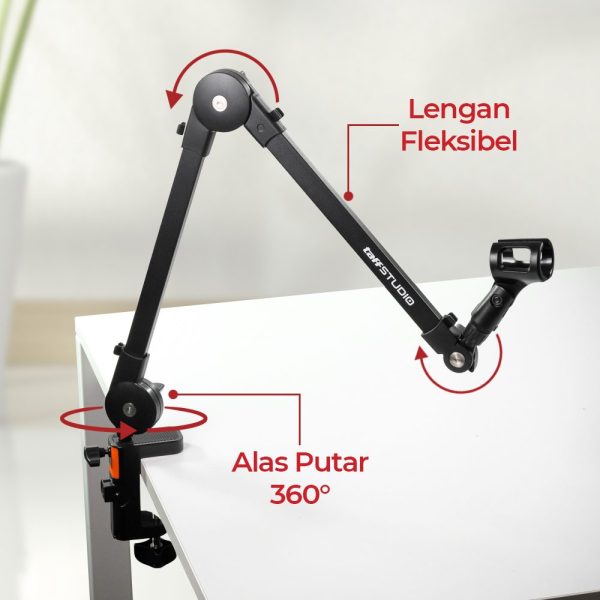TaffSTUDIO Arm Stand Mikrofon Scissor Lazypod Aluminium without Spring - KX035