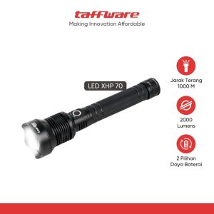 TaffLED Senter LED Flashlight USB Rechargeable XHP 70 2000 Lumens - JHS522X