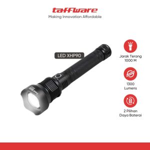 TaffLED Senter LED USB Rechargeable Flashlight Waterproof XHP90 - JHS522X