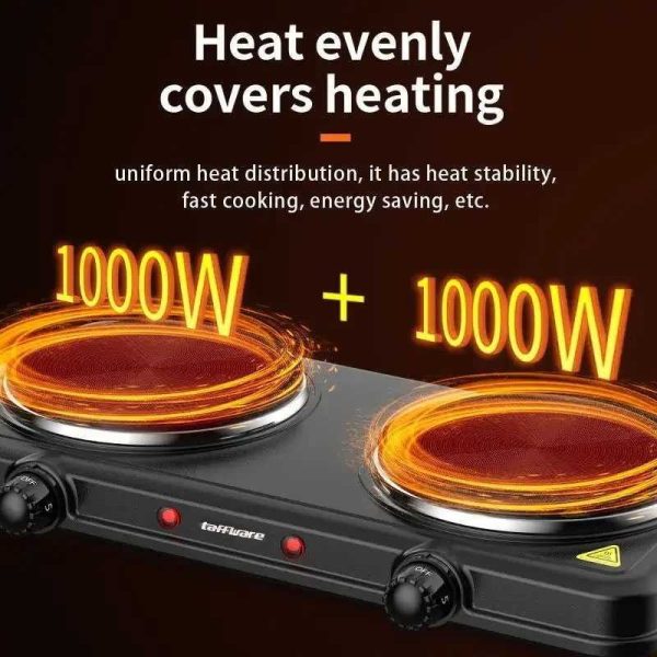 Taffware Kompor Listrik 2 Tungku Portable Hot Plate 2000W - WY-04B