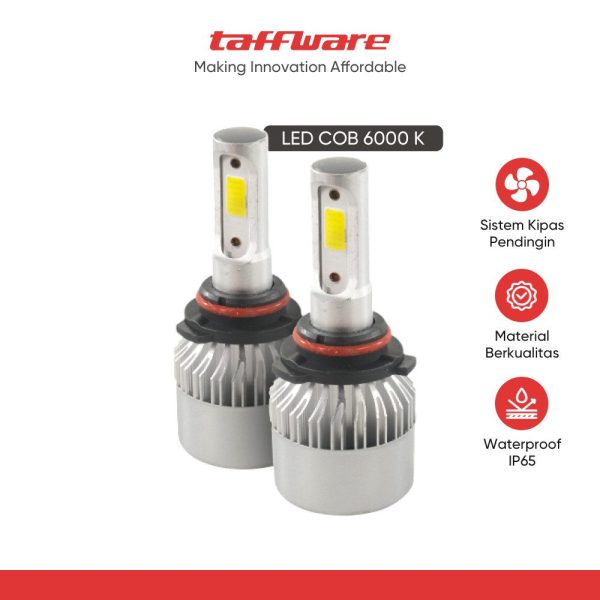 TaffLED Lampu Depan Mobil LED COB Headlamp 8000 Lumens IP65 Cool White - S2