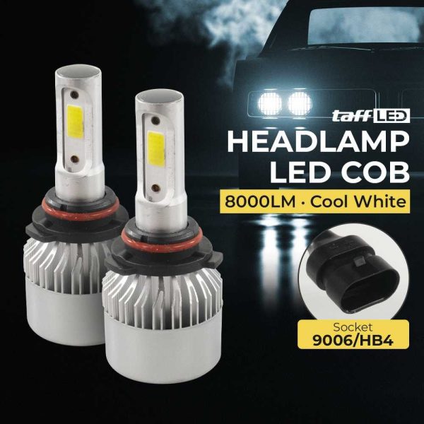 TaffLED Lampu Depan Mobil LED COB Headlamp 8000 Lumens IP65 Cool White - S2