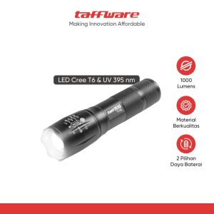TaffLED Senter LED Cree T6 1000 Lumens with 395nm UV Light - T118