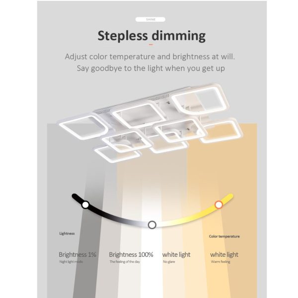 TaffLED Lampu Plafon LED Chandelier Remote App 3 Color 8 Head 30-45W - IR-62