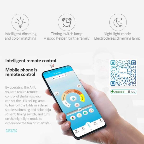 TaffLED Lampu Plafon LED Chandelier Remote App 3 Color 8 Head 30-45W - IR-62