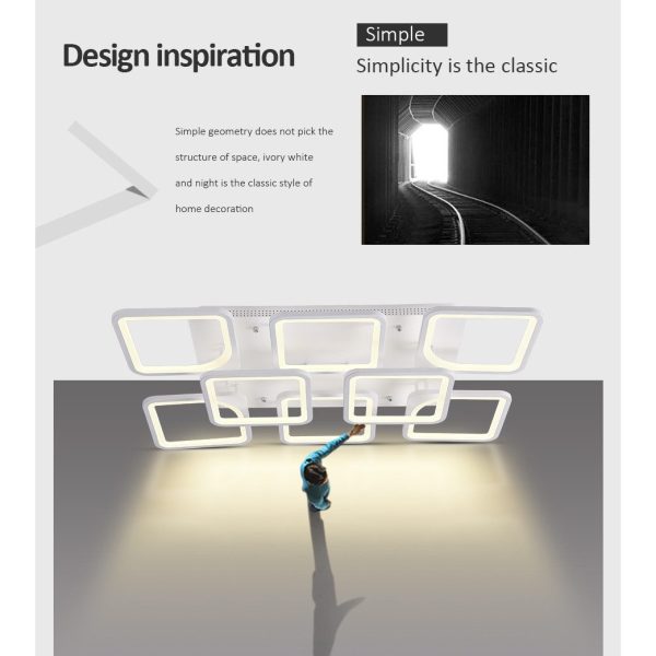 TaffLED Lampu Plafon LED Chandelier Remote App 3 Color 8 Head 30-45W - IR-62