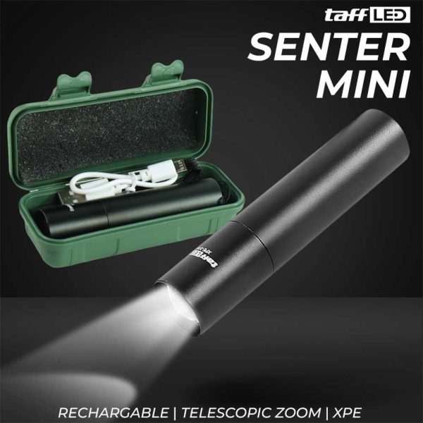 TaffLED Senter LED Mini Rechargable Telescopic Zoom XPE - 3187