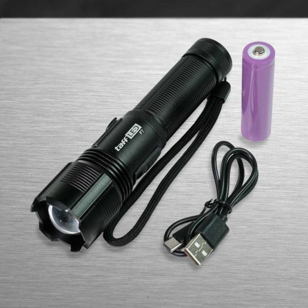 TaffLED Senter LED Tactical Flashlight Zoomable Head XHP70 400 Lumens - P7