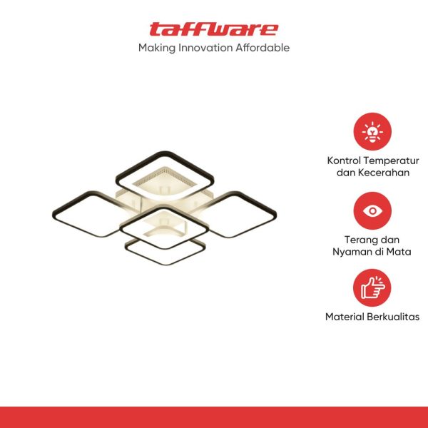 TaffLED Lampu Plafon LED Chandelier Remote App 3 Color 5 Head 60W - IR-41
