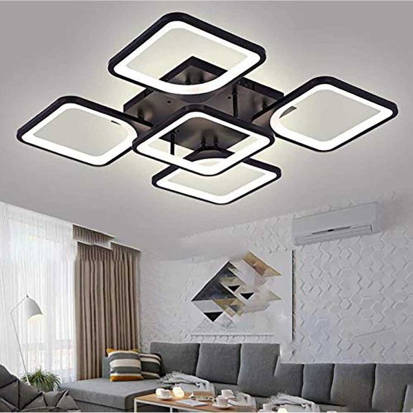 TaffLED Lampu Plafon LED Chandelier Remote App 3 Color 5 Head 60W - IR-41