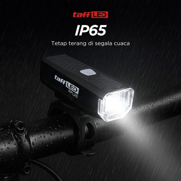 TaffLED Lampu Depan Sepeda LED USB Rechargeable 800mAh 300 Lumens - RPL25