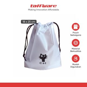 TaffPACK Kantong Pouch Plastik Serut Drawstring Bag Size M 18x25cm - VB-72