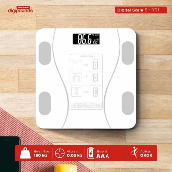 Taffware Digipounds Timbangan Badan Digital Health Scale 180KG SH-Y01