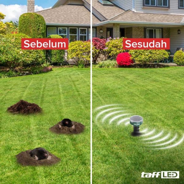 TaffLED Pengusir Tikus Taman Ultrasonic Solar Power Mouse Repellent - HR-533
