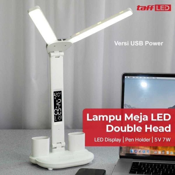 ginee_20251029170947491_0632702560.jpg TaffLED Lampu Meja Baca LED Display Double Head USB Power 3in1 7W - BST-7019