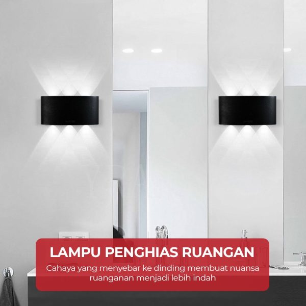 TaffLED Lampu Dinding Hias Outdoor Aluminium 6W 6 LED Cool White - 366-6